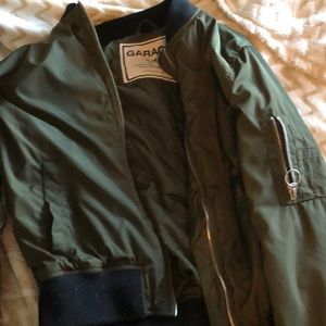 Garage navy green bomber jacket